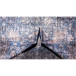 Pemberly Row Blue Distressed Washable 8 ft. x 10 ft. Fabric Area Rug
