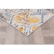 Pemberly Row Distressed Blue Geometric 5 ft. x 7 ft. Fabric Area Rug