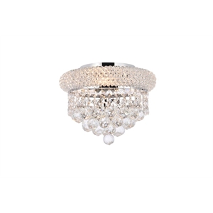 Pemberly Row Contemporary 10&quot 3 Light Royal Crystal Flush Mount