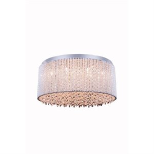 Pemberly Row Contemporary 20&quot 12 Light Royal Crystal Flush Mount