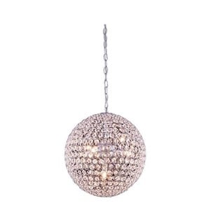 Pemberly Row Contemporary 14&quot 5 Light Royal Crystal Pendant Lamp