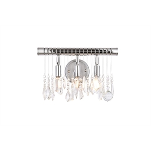 Pemberly Row Contemporary 16&quot 3 Light Royal Crystal Wall Sconce