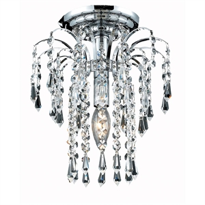Pemberly Row Contemporary 9&quot Royal Crystal Flush Mount in Chrome