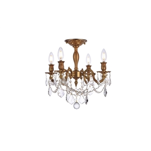Pemberly Row Contemporary 17&quot 4 Light Royal Crystal Chandelier