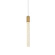 Pemberly Row Contemporary 1-Light Metal and Crystal Pendant in Satin Gold