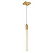 Pemberly Row Contemporary 1-Light Metal and Crystal Pendant in Satin Gold