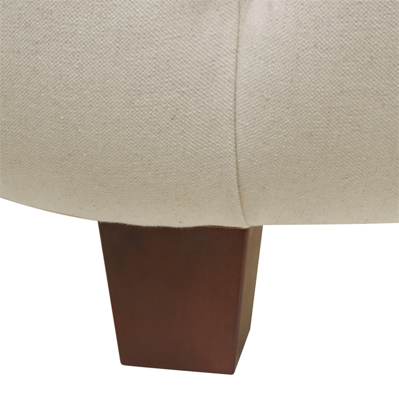 Pemberly Row Contemporary Tufted Bed King in Light Beige Linen
