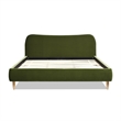 Pemberley Row Upholstered Olive Green Platform Bed Curved Headboard King 82