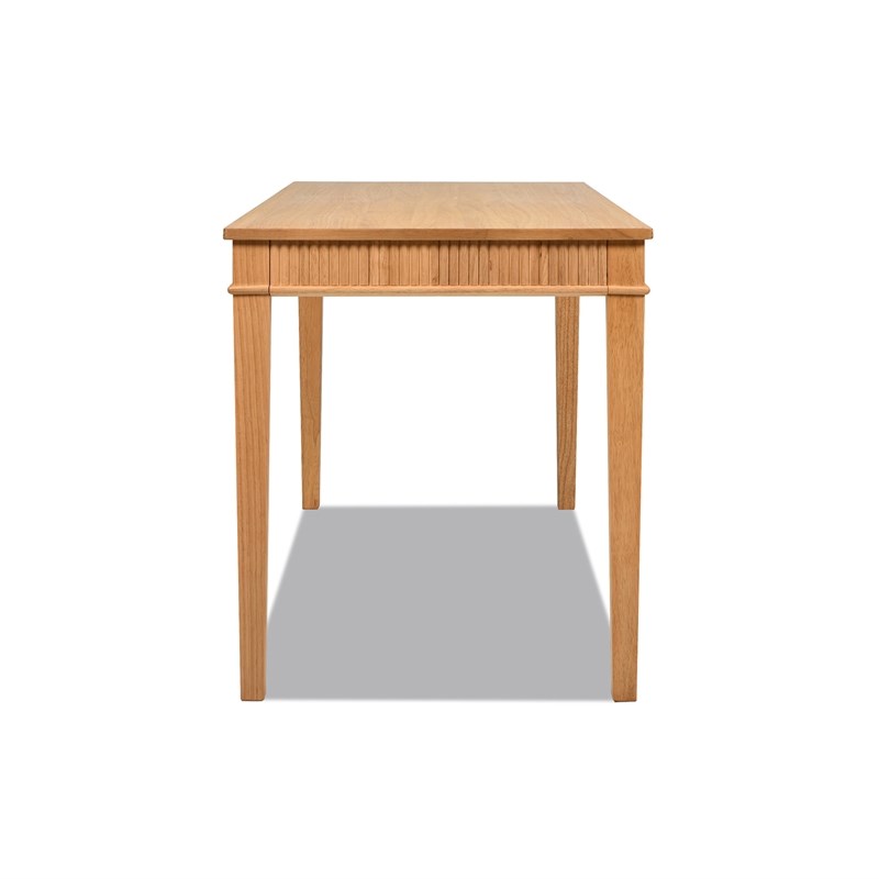 Pemberly Row Farmhouse 1-Drawer Fluted Home Office Writing Desk Natural Blonde