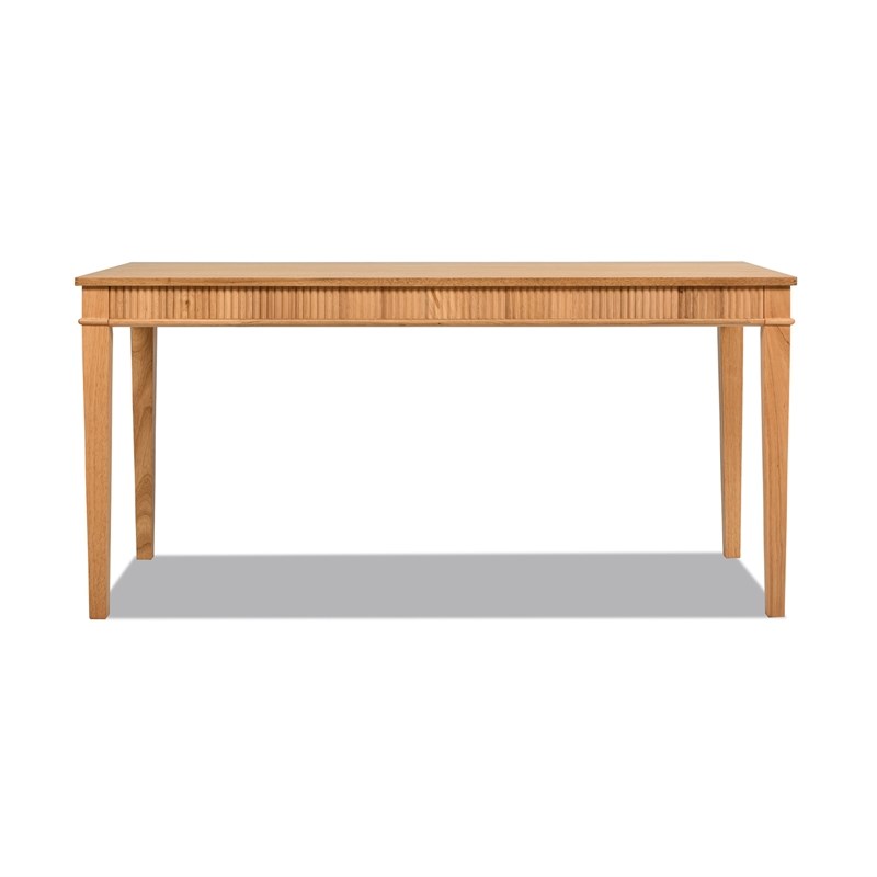 Pemberly Row Farmhouse 1-Drawer Fluted Home Office Writing Desk Natural Blonde