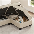 Pemberly Row Modular 4-Piece Storage Sectional Sofa Sandstone Beige Polyester