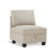 Pemberly Row Modular 4-Piece Storage Sectional Sofa Sandstone Beige Polyester