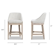 Pemberly Row Coastal Curved Back Upholstered Counter Stool Gray Polyester Wool