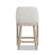 Pemberly Row Coastal Curved Back Upholstered Counter Stool Gray Polyester Wool