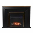 Pemberly Row Traditional Wood Electric Fireplace in Black Finish