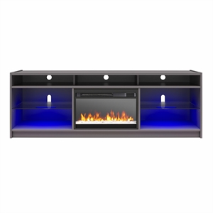 Pemberly Row Electric Fireplace TV Stand - TVs up to 65&quot in Graphite Gray