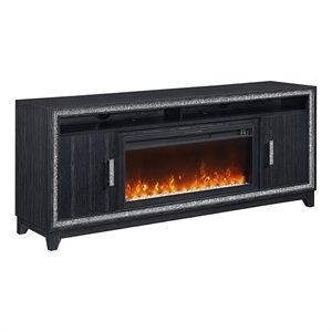 Pemberly Row Contemporary 72&quot Electric Fireplace in Dark Gray