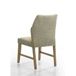 Pemberly Row Set of 2 Beige Linen Fabric Dining Chairs with Rustic Oak Legs