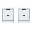 Pemberly Row Set of 2 Modern Engineered Wood Nightstands in White