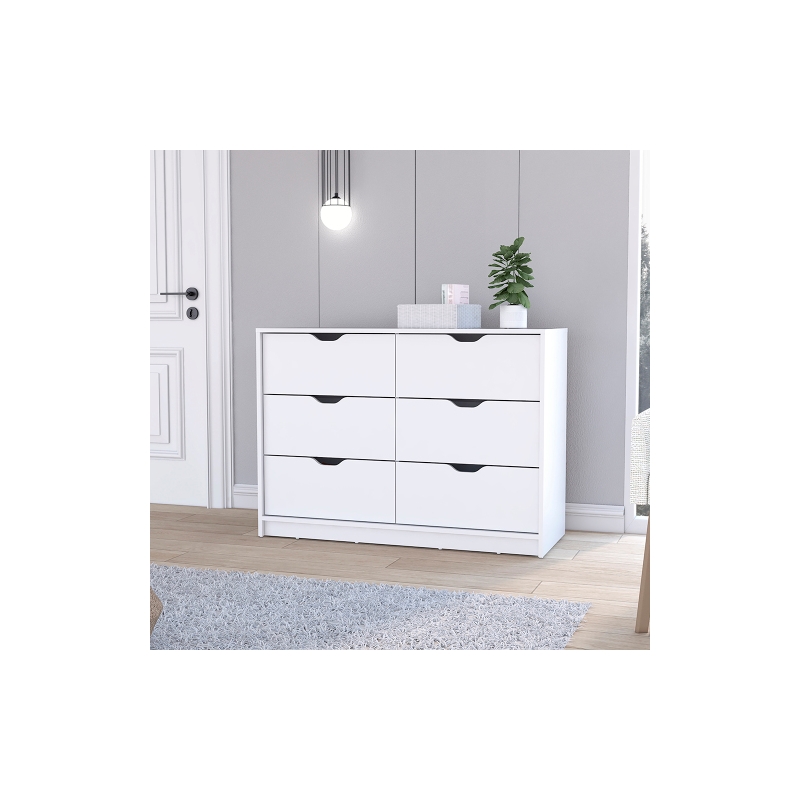 Pemberly Row Set of 2 Modern Engineered Wood Dressers in White