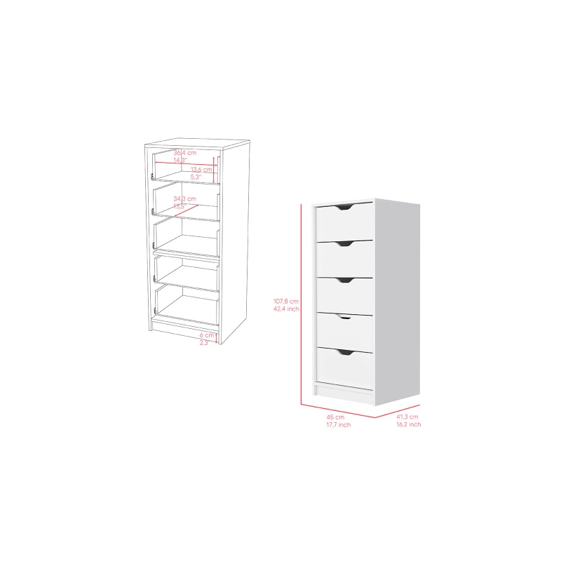 Pemberly Row Set of 3 Engineered Wood Dresser & 2 Nightstands in White