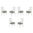 Pemberly Row Contemporary Set of 6 White and Gray Wood Dining Side Chairs