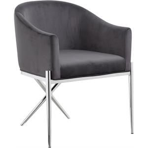 Pemberly Row Contemporary Grey Upholstered Velvet Dining Chair