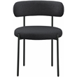 Pemberly Row Contemporary Rich Black Boucle Fabric Dining Chair