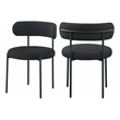 Pemberly Row Contemporary Rich Black Boucle Fabric Dining Chair