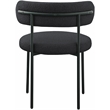 Pemberly Row Contemporary Rich Black Boucle Fabric Dining Chair
