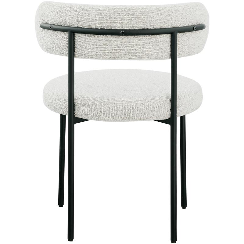 Pemberly Row Contemporary Rich Cream Boucle Fabric Dining Chair