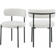 Pemberly Row Contemporary Rich Cream Boucle Fabric Dining Chair