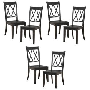 Pemberly Row Contemporary Wood Dining Room Side Chair in Brown (Set of 6)