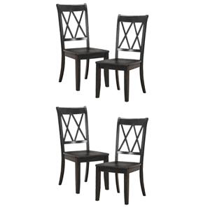 Pemberly Row Contemporary Wood Dining Room Side Chair in Brown (Set of 4)