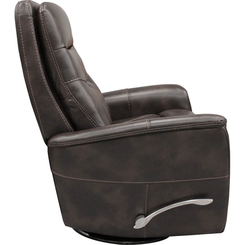 Pemberly Row Set of 2 Polyester Manual Swivel Glider Recliners in Truffle Brown