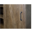Pemberly Row 8-Shelf Wood Bookcase with Sliding Door in Brown
