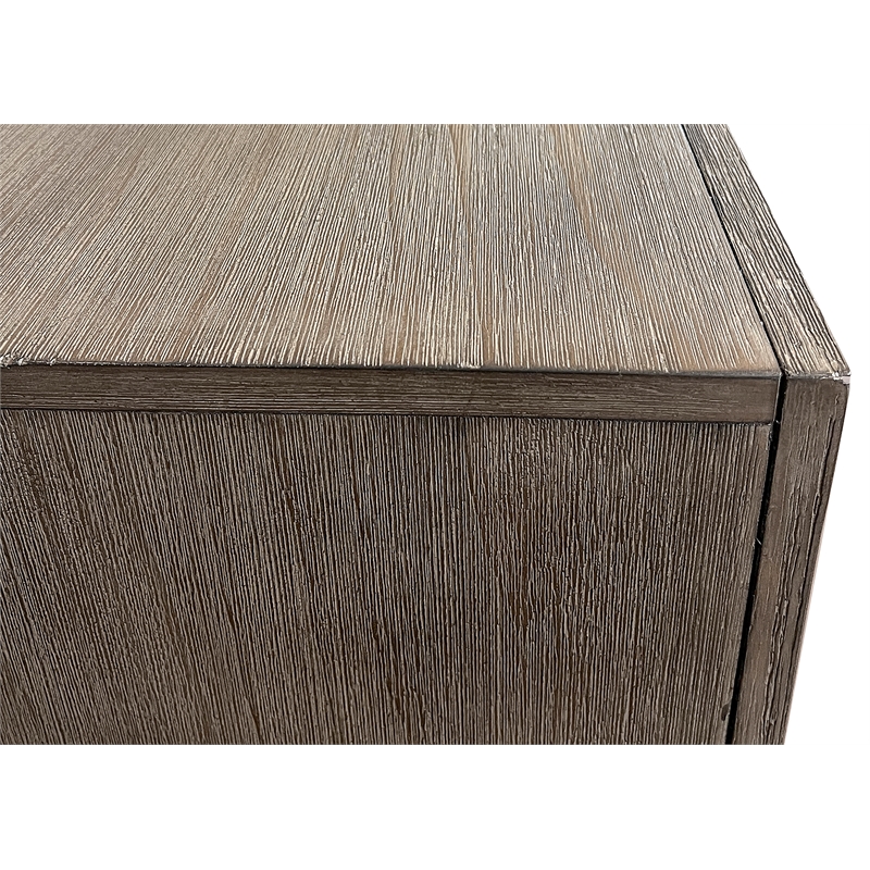 Pemberly Row 6-Door Wood TV Console Entertainment Stand Fully Assembled in Gray