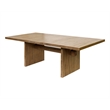 Pemberly Row Coastal Wood Kitchen Dining Table in Brown Wood