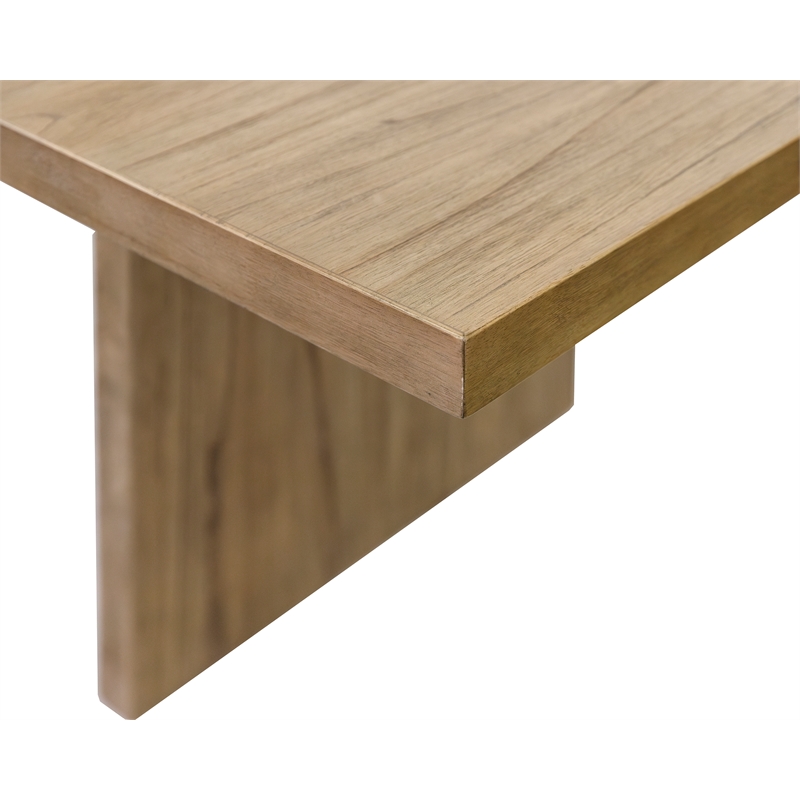 Pemberly Row Coastal Wood Kitchen Dining Table in Brown Wood