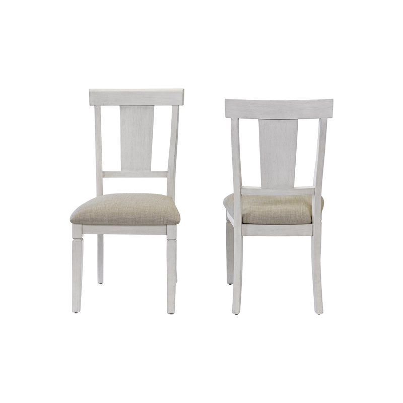 Pemberly Row Wood Kitchen Extension Dining Table and Eight Chairs in White