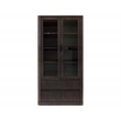 Pemberly Row Contemporary Wood Dining Display Cabinet Fully Assembled in Brown