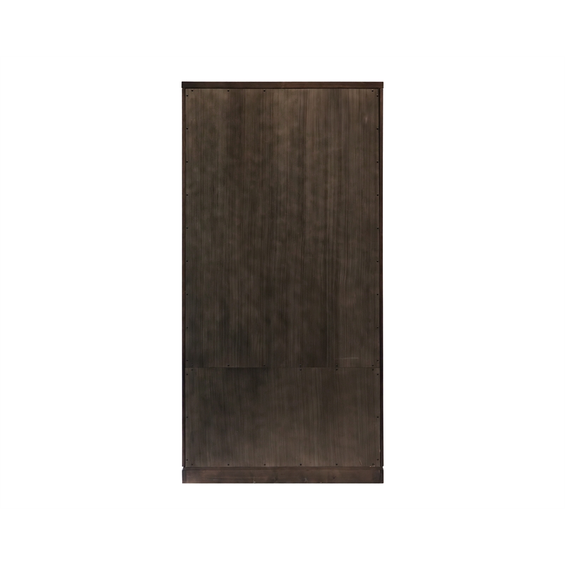 Pemberly Row Contemporary Wood Dining Display Cabinet Fully Assembled in Brown