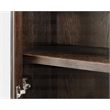Pemberly Row Contemporary Wood Dining Display Cabinet Fully Assembled in Brown