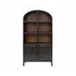 Pemberly Row Wood Arched Display Cabinet/Bookcase Fully Assembled in Black