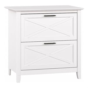 Pemberly Row Contemporary Wood 2-Drawer File Cabinet in Pure White Oak