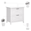 Pemberly Row Contemporary Wood 2-Drawer File Cabinet in Pure White Oak