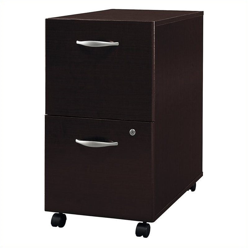 Pemberly Row 2-Drawer Mobile File Cabinet in Mocha Cherry - Engineered Wood