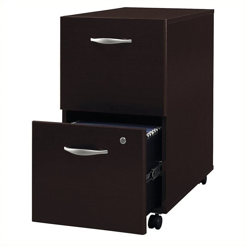 Pemberly Row 2-Drawer Mobile File Cabinet in Mocha Cherry - Engineered Wood