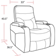 Pemberly Row Linen Power Reclining Home Theater Recliner Two Pack
