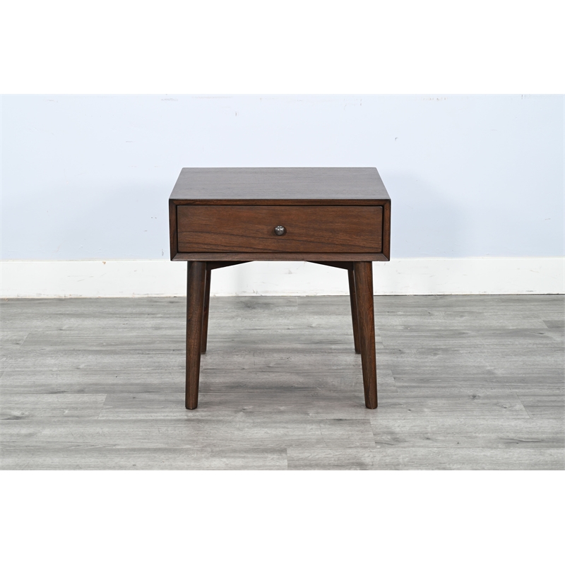 Pemberly Row Mid-Century Modern Wood Walnut Finish Nightstand